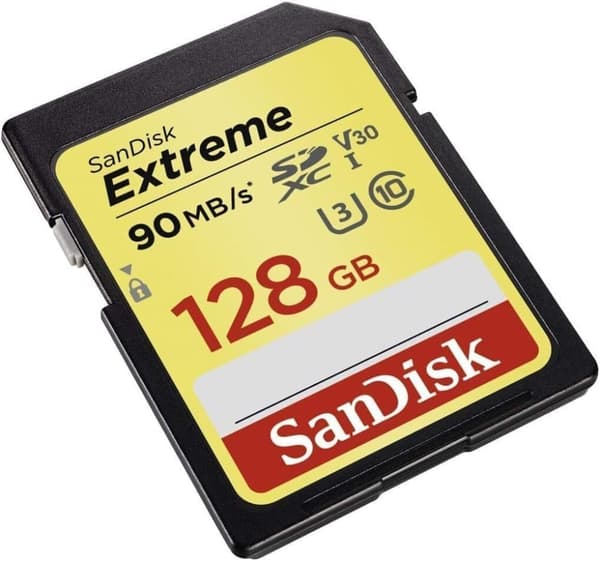 SanDisk Extreme 128GB SDXC-hukommelseskort op til 90MB/s, klasse 10, U3, V30