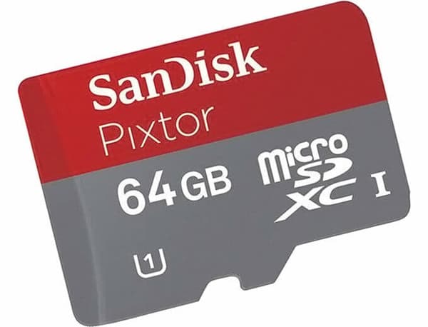 Sandisk Pixtor 64GB microSDXC UHS-I U1 Hukommelseskort Grå/Rød