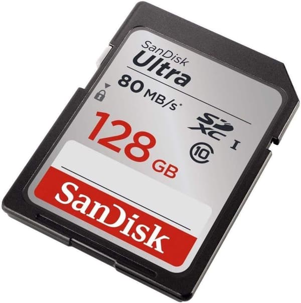 SanDisk 128GB Ultra SDXC-kort upp till 80 MB/s hastighet UHS-I Class 10 U1 minneskort