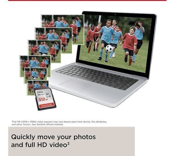 SanDisk 128GB Ultra SDXC-kort op til 120 MB/s hastighed UHS-I Klasse 10 U1-hukommelseskort