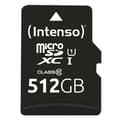 Miniatyrbild 1 av 4: Flashminneskort - Intenso GmbH - Micro SDXC 512GB Intenso Premium C10 UHSI- 45MB/s inkl. SD-adapter - Svart