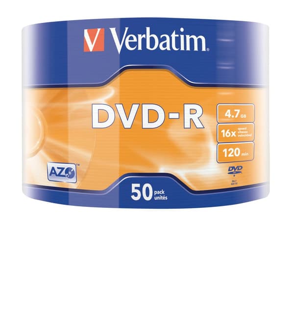 Verbatim Dvd-r Matt Silver 50 Pack Wrap Spindle (43788) Sort