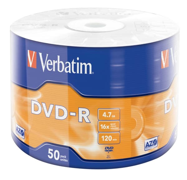 Verbatim Dvd-r Matt Silver 50 Pack Wrap Spindle (43788) Sort