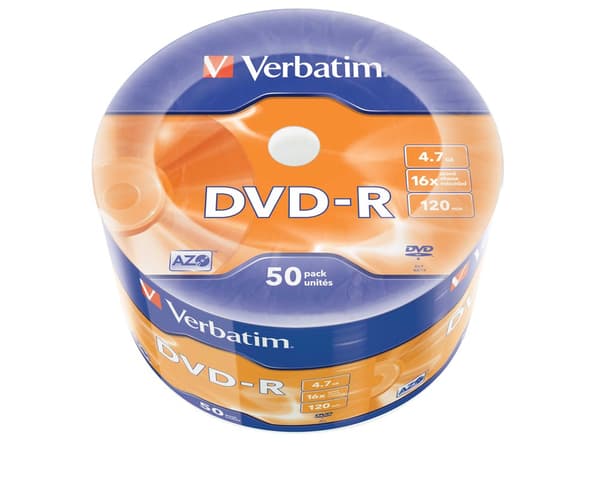 Verbatim Dvd-r Matt Silver 50 Pack Wrap Spindle (43788) Sort