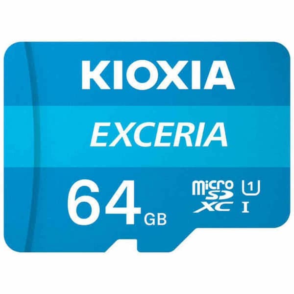 Mikro-SD-hukommelseskort med adapter Kioxia Exceria 64 GB UHS-I Klasse 10 Blå