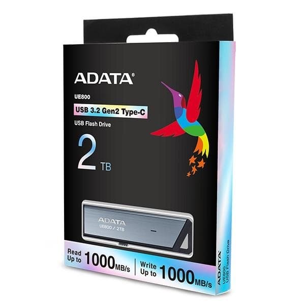 Minnestasjon flash usb-c 2tb/silv aeli-ue800-2t-csg, Adata