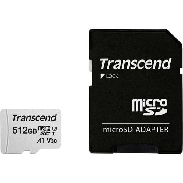 TRANSCEND 300S flashminneskort - 512 GB - A1 / Video Class V30 / UHS-I U3 / Class10 - micro SDXC