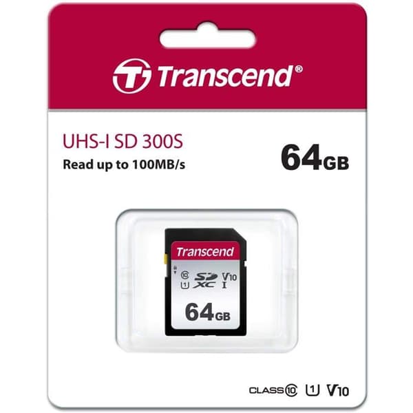 TRANSCEND 300S 64GB UHS-I U3 SD-kort - Video Class V30 / UHS-I U3 / Class10