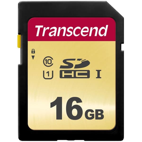 16GB UHS-I U1 SD-kort - TRANSCEND - 500S - Upp till 95 MB/s - Upp till 60 MB/s