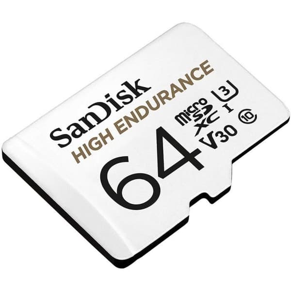 SanDisk 64GB ultrahållbart microSDXC-kort för videoövervakning, upp till 100MB/s läs 40MB/s skriv, Class 10, U3, V30