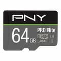 Miniatyrbild 1 av 4: PNY Pro Elite 64GB Micro SD-minneskort - Klass XC Klass 10 / UHS-I U3A1 V30+SD