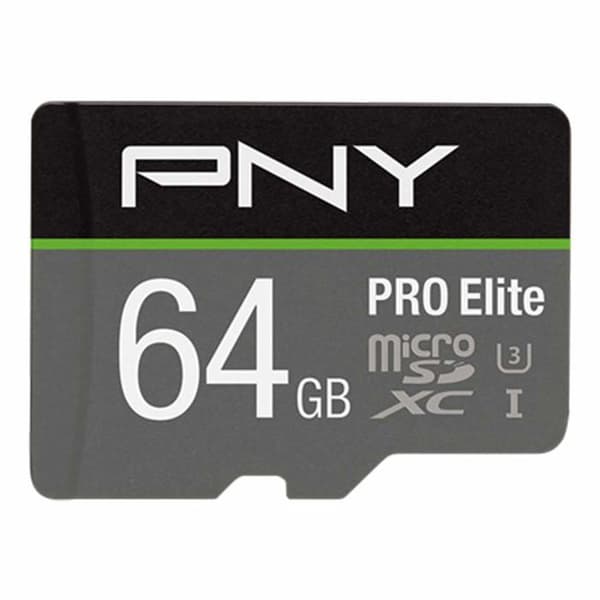 PNY Pro Elite 64GB Micro SD-minneskort - Klass XC Klass 10 / UHS-I U3A1 V30+SD