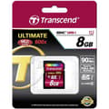 Miniatyrbild 2 av 3: Transcend Ultimate 8GB UHS Class 1 / Class10 133x SDHC UHS-I Flash-minneskort