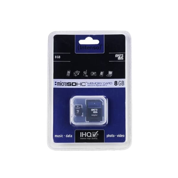Intenso MicroSDHC 8GB med adapter