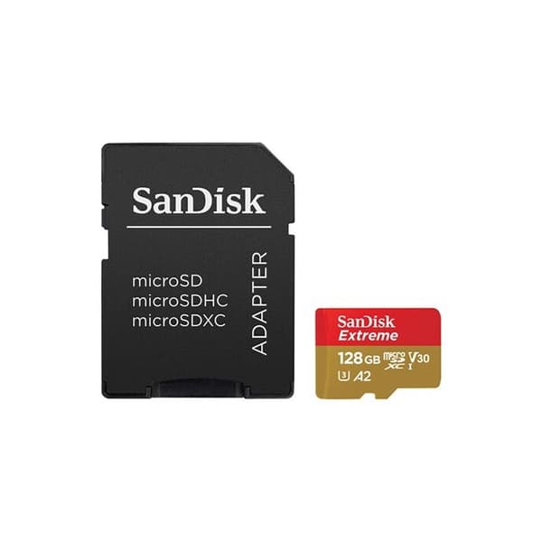 Sandisk micro SD-minneskort - Extreme - 128 GB - Läshastighet 160MB/s - Skrivhastighet 90MB/s
