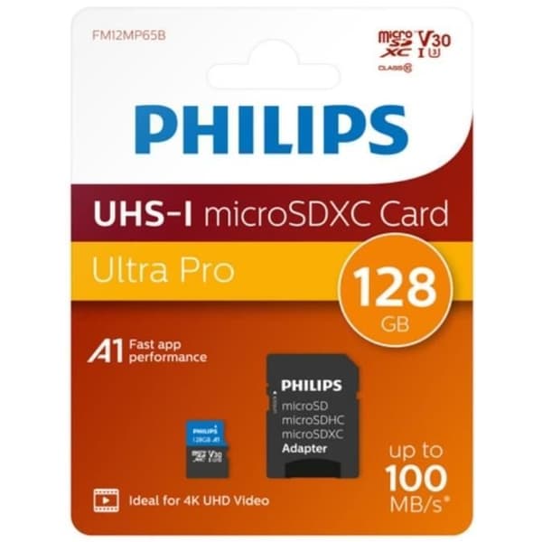 Flash-kort - PHILIPS - MICRO SDXC 128GB - Klass 10 UHS-I U3 4K
