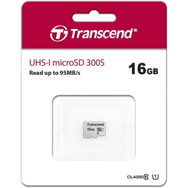 TRANSCEND 300S flashminneskort - 16 GB - UHS-I U1 / Class10 - Micro SDHC