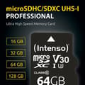 Miniatyrbild 2 av 3: MicroSDXC-kort - INTENSO - Professional 3433491 - 128 GB - Klass 10 - Hastighet 90 MB/s
