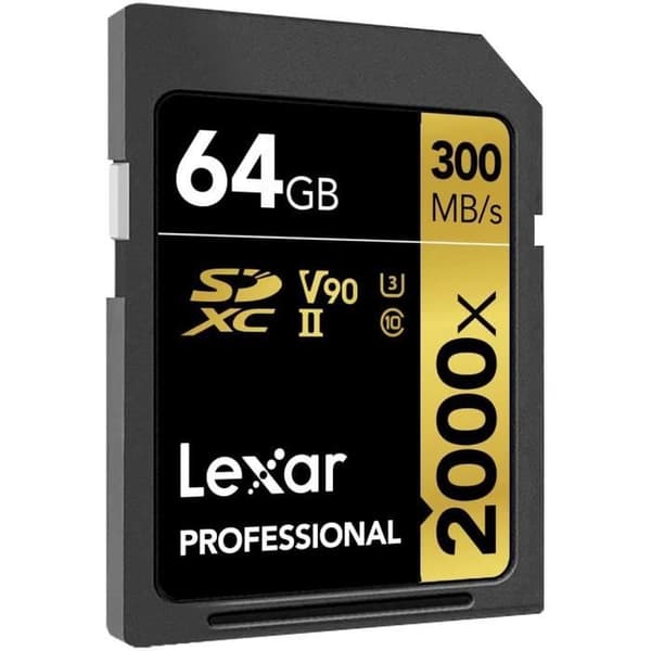 Lexar Carte UHS-II Professional 2000x 64 Go SDXC utan Läsare, Upp till 300 Mo/s i Läsning () - LSD2000064G-BNNAG
