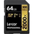 Miniatyrbild 1 av 4: Lexar Carte UHS-II Professional 2000x 64 Go SDXC utan Läsare, Upp till 300 Mo/s i Läsning () - LSD2000064G-BNNAG
