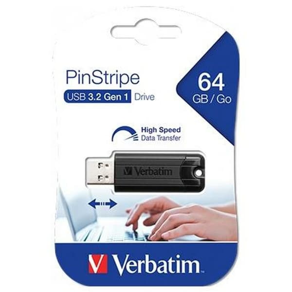 USB stick Verbatim Pinstripe Sort 64 GB (10 enheder)