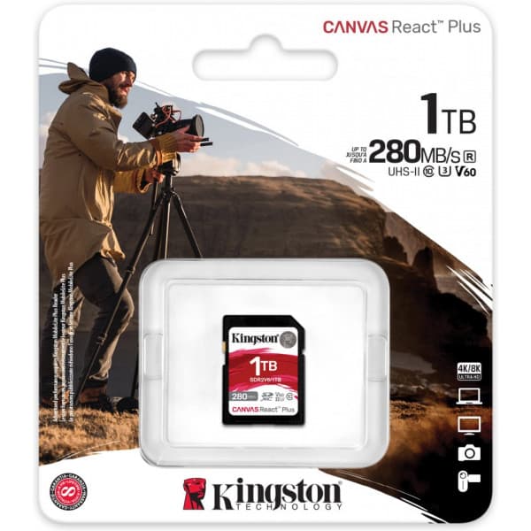 Kingston Canvas React Plus V60 1 Tt UHS-II -SDXC-muistikortti