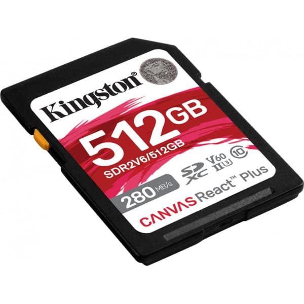 Kingston Canvas React Plus V60 512 GB UHS-II -SDXC-hukommelseskort