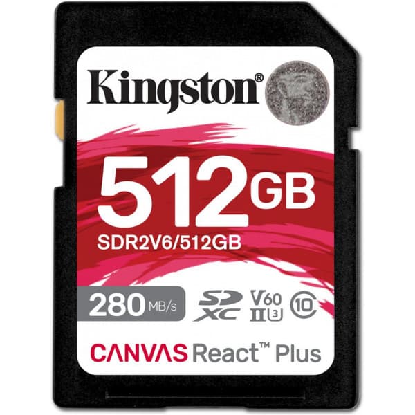 Kingston Canvas React Plus V60 512 GB UHS-II -SDXC-hukommelseskort