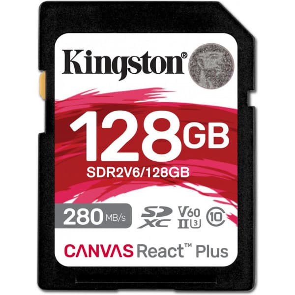 Kingston Canvas React Plus V60 128 GB UHS-II SDXC-minneskort