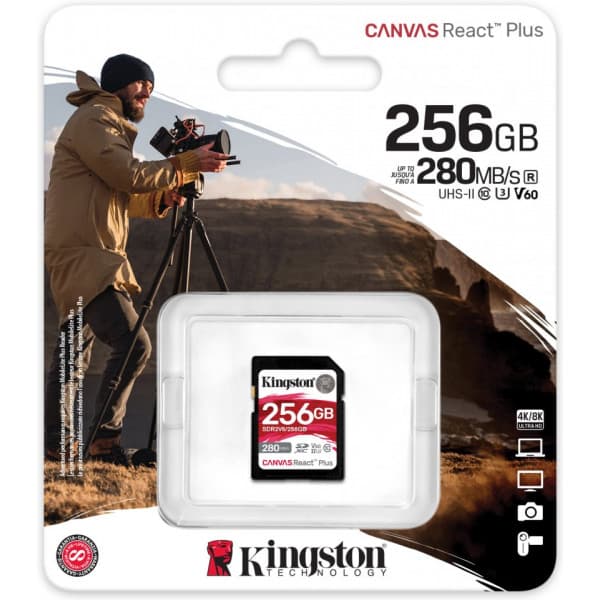 Kingston Canvas React Plus V60 256 GB UHS-II -SDXC-minneskort