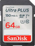 Miniatyrbild 1 av 9: SanDisk - Ultra Plus 64GB SDXC UHS-I minneskort 150 MB/s -SDSQUCB-064G-AP6IA