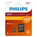 Miniatyrbild 1 av 4: Philips Micro SDXC-minneskort 128 GB Ultra Speed Läshastighet upp till 80MB/s, A1 Fast App Performance, V10, med adapter