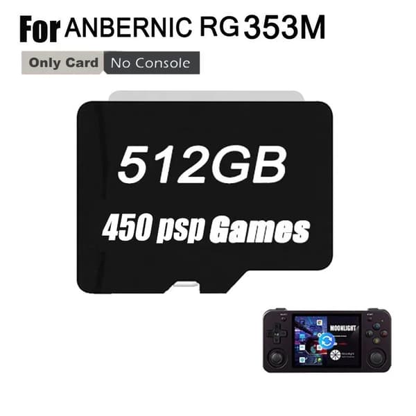512GB TF-kort, 100 000 spel, kompatibel med ANBERNIC RG353M,512G PSP 450 SPEL