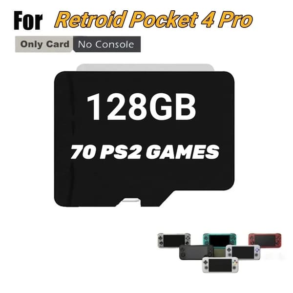 TF Game Card til Retroid Pocket 4 Pro, 60000 spil, 450 PSP-spil,128G 20000 Spil