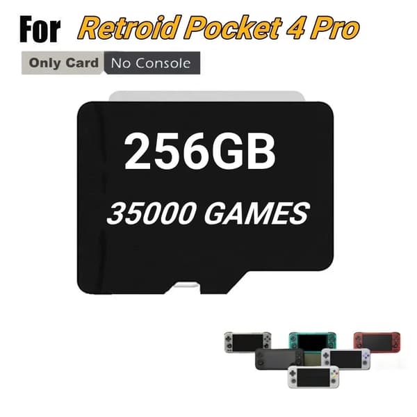 TF Game Card til Retroid Pocket 4 Pro, 60000 spil, 450 PSP-spil,128G 20000 Spil