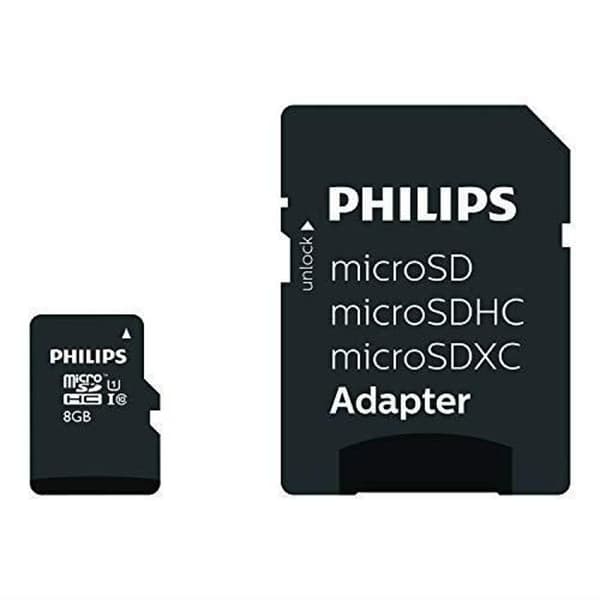 8 GB Class 10 Micro SD-minneskort - PHILIPS FM08MP45B-10 - Läshastighet upp till 80 MB/s - Svart