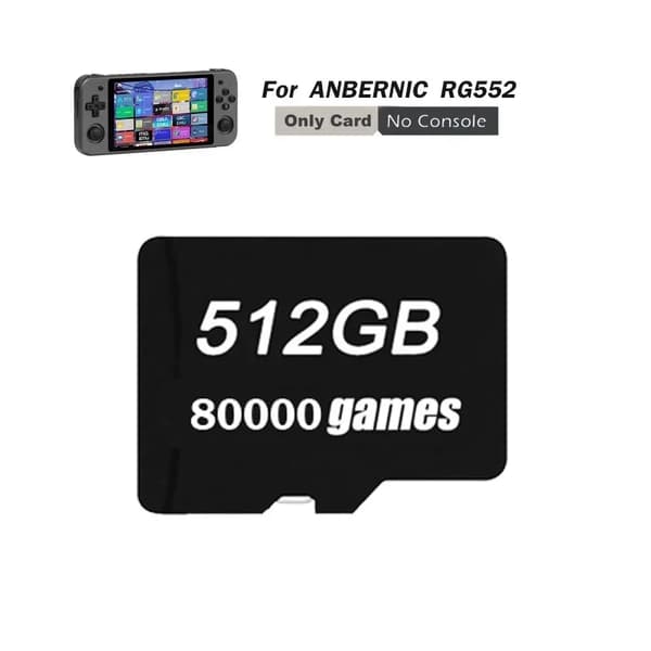 TF-kort för ANBERNIC RG552, 512GB lagring, 80000+ förinstallerade spel,512G 80000spel