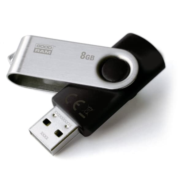 USB-stik GoodRam UTS2 USB 2.0 Sort Sølvfarvet 8 GB (1 enheder) Sort