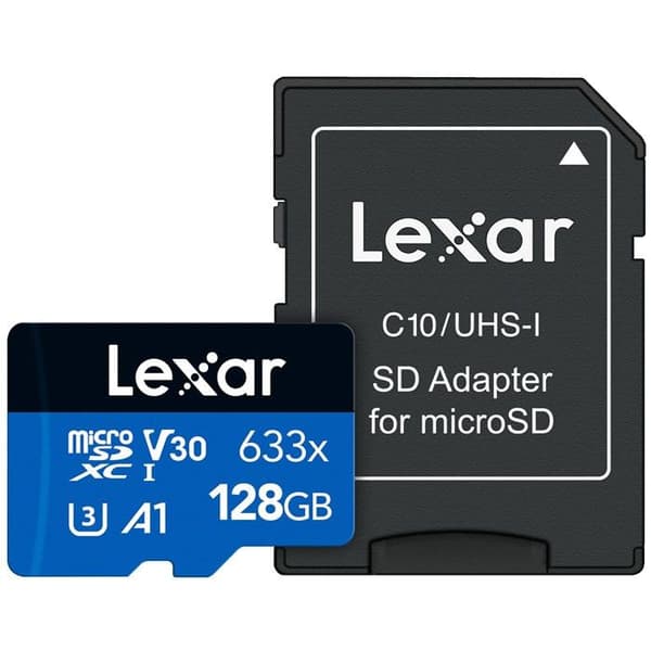 128 GB Lexar högpresterande 633x microSDXC UHS-I minneskort