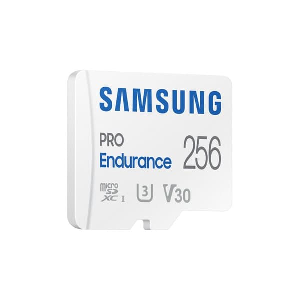 Samsung PRO Endurance 256 GB microSDXC-kort klass 10, UHS-klass 3, v30 Video Speed Class 4K-videokompatibilitet, med