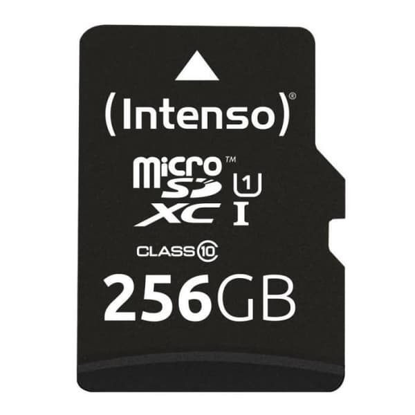 Flashminneskort - Intenso - Micro SDXC 256GB - UHS-I 80MB/s - Svart