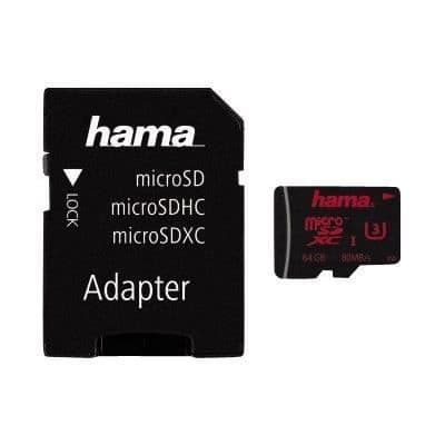HAMA 123982 UHS microSDXC minneskort - 64 GB - Svart - Klass 3