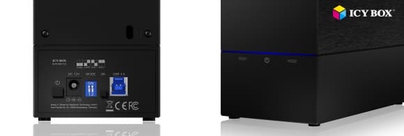 Ekstern HDD/SSD-kabinett 2x3,5" USB 3.0 svart IB-RD3621U3, iskald boks
