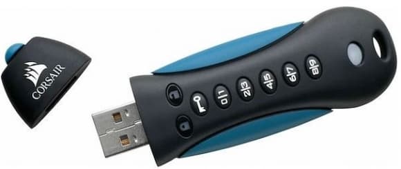 USB-flashminne 256GB Hengelås 3 USB 3.2 Sort-Blå, Corsair