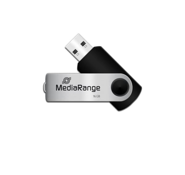 Hukommelse DRIVE FLASH USB2 16GB/MR910, MEDIARANGE Sort, Sølv