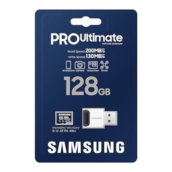 Minnekort Samsung microSDXC PRO Ultimate 128GB 200 MB/s UHS-I/U3 (MB-MY128SB/WW)