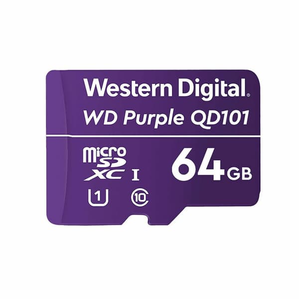 Mikro SD-kort Western Digital WD Purple SC QD101 64GB 64 GB