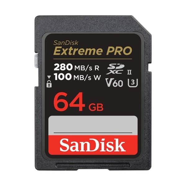 Minneskort - SanDisk - Extreme Pro - 64 Go - V60 - 280 Mo/s