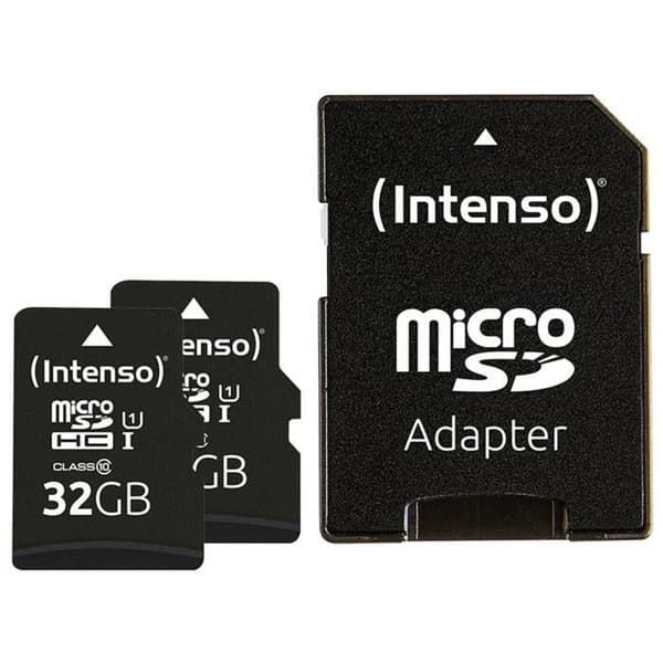 Micro SD-minneskort med INTENSO-adapter 32 GB x 2