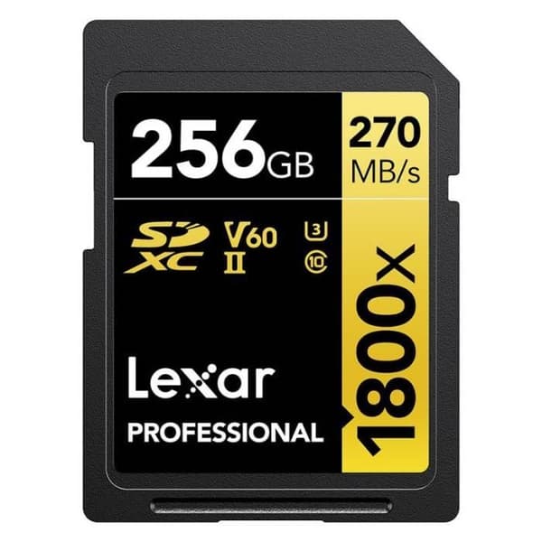 LEXAR 256GB 1800X Professional 270MB/s Klass 10 UHS-II U3-SDXC-kort